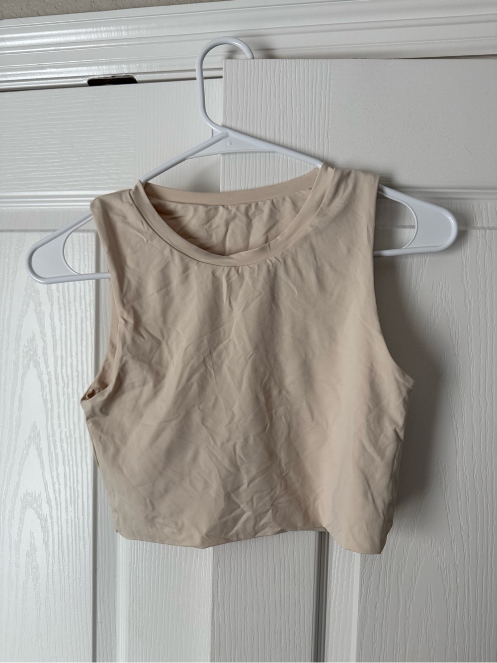 Balance Athletica Beige Sleeveless Crop Tank